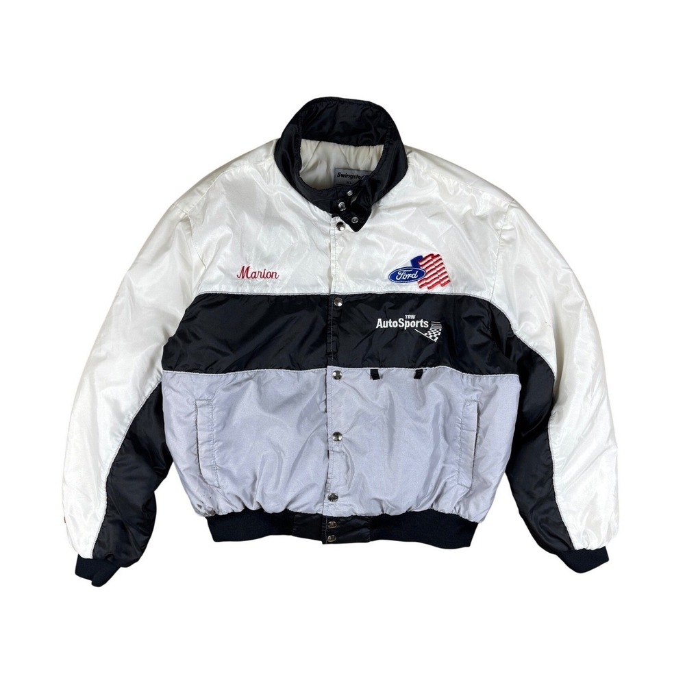 Vtg 1980s Ford AutoSports Racing Jacket Mens XL Swingster TRW Made in USA